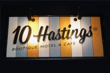 10 Hastings St External Sign with Down Lighting.